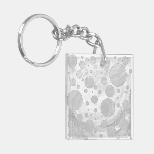 Rainy Sky Gray Polka Dots Sleutelhanger (Voorkant Links)