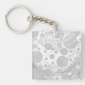 Rainy Sky Gray Polka Dots Sleutelhanger (Voorkant)