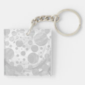 Rainy Sky Gray Polka Dots Sleutelhanger (Achterkant)