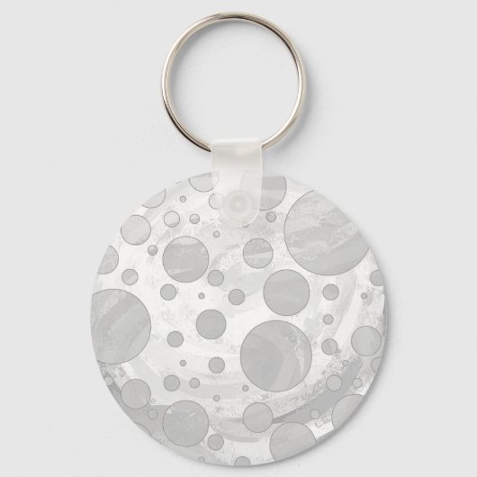 Rainy Sky Gray Polka Dots Sleutelhanger (Voorkant)