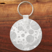 Rainy Sky Gray Polka Dots Sleutelhanger (Voorkant)