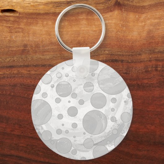 Rainy Sky Gray Polka Dots Sleutelhanger (Voorkant)
