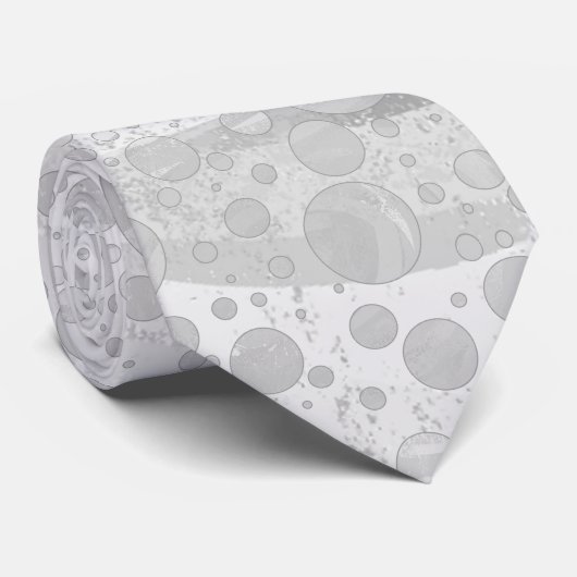 Rainy Sky Gray Polka Dots Stropdas (Opgerold)