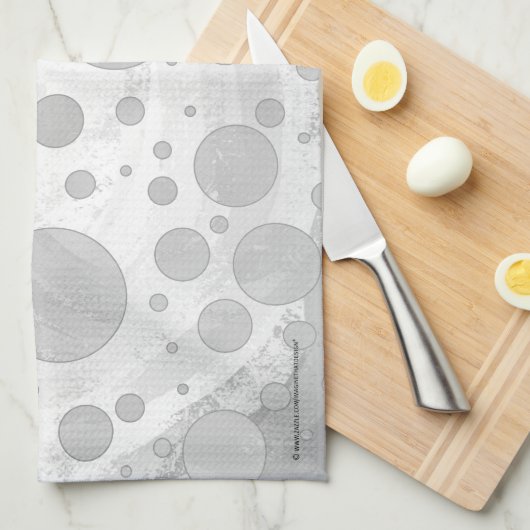 Rainy Sky Gray Polka Dots Theedoek (Quarter Fold)