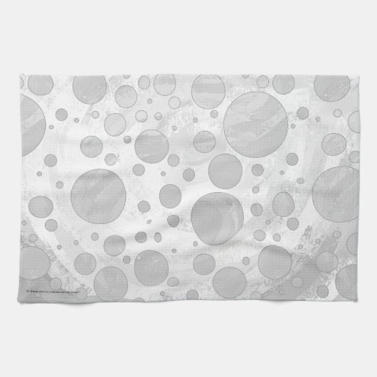 Rainy Sky Gray Polka Dots Theedoek (Horizontaal)