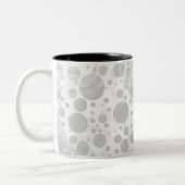 Rainy Sky Gray Polka Dots Tweekleurige Koffiemok (Links)