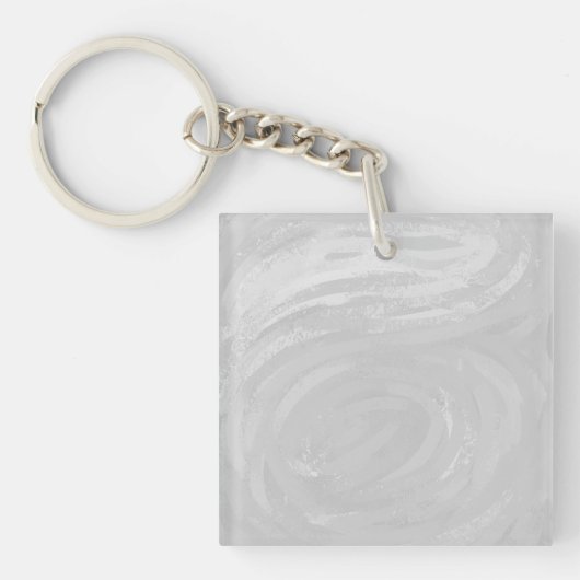 Rainy Sky Gray Swirl Sleutelhanger (Voorkant)