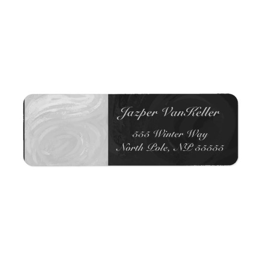 Rainy Sky Grey en Black Monogram Etiket (Voorkant)