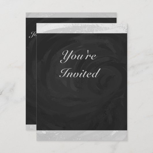 Rainy Sky Grey en Black Monogram Kaart (Voorkant / Achterkant)