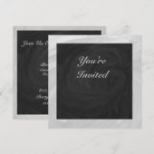 Rainy Sky Grey en Black Monogram Kaart (Voorkant / Achterkant)