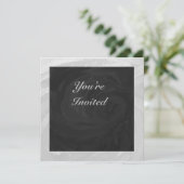 Rainy Sky Grey en Black Monogram Kaart (Staand voorkant)