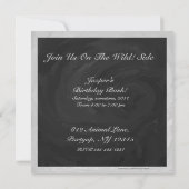 Rainy Sky Grey en Black Monogram Kaart (Achterkant)