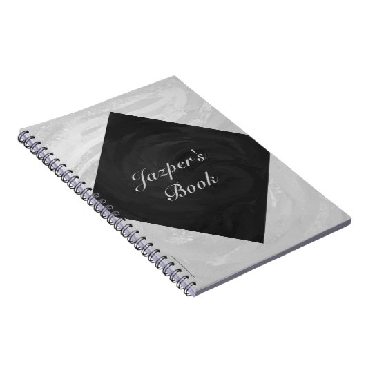 Rainy Sky Grey en Black Monogram Notitieboek (Rechterzijde)