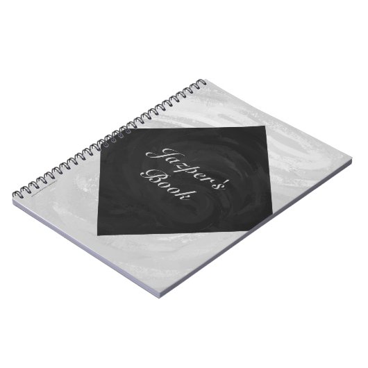 Rainy Sky Grey en Black Monogram Notitieboek (Linkerzijde)