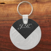 Rainy Sky Grey en Black Monogram Sleutelhanger (Voorkant)