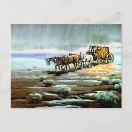 RAINY STAGECOACH VAN SHARON SHARPE BRIEFKAART (Voorkant)