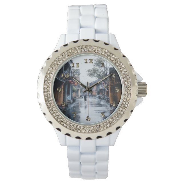 Rainy Streets uit Vietnam Horloge (Voorkant)