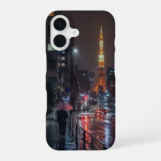 Rainy Tokyo iPhone 16 Hoesje (Achterkant)