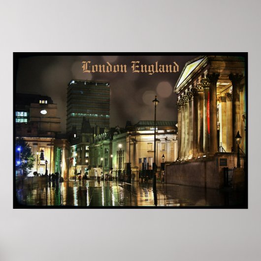 Rainy Trafalgar Square Poster (Voorkant)