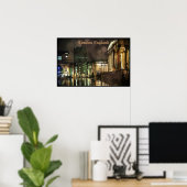 Rainy Trafalgar Square Poster (Thuiskantoor)