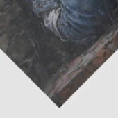 Rainy Urban Woman Blue Decoupage Tissuepapier (Detail)