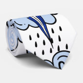 Rainy Weather Umbrella met Clouds Stropdas (Opgerold)