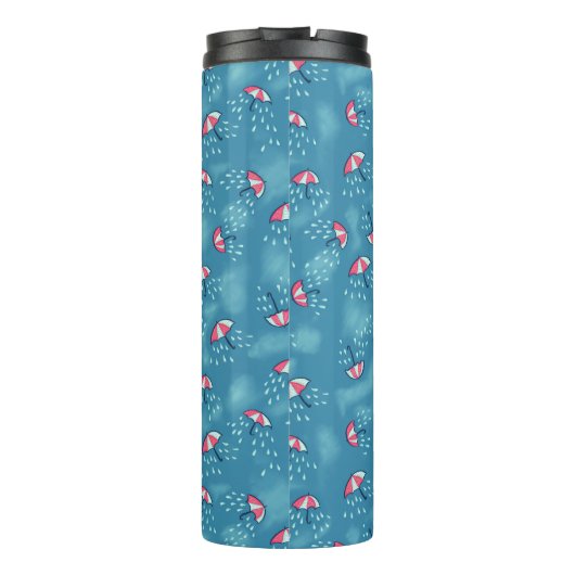 Rainy Weer Grappige Paraplu's Thermosbeker (Achterkant)