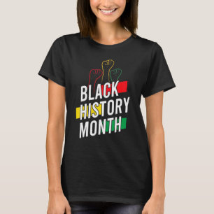 Raise African Proud Fist Hand Black Maandgeschiede T-shirt