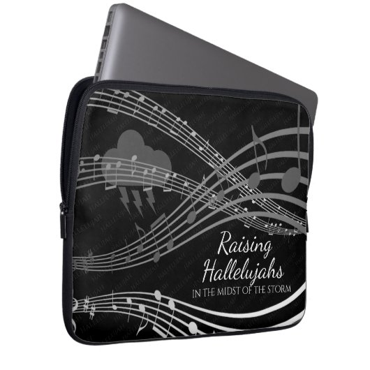 RAISE HALLELUJAHS Persoonlijk zwart Laptop Sleeve (Voorkant Rechts)