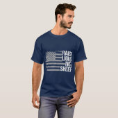 Raise Lions not Sheep American Patriot Lion T-shirt (Voorkant volledig)