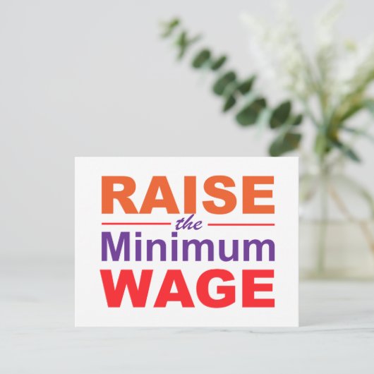 Raise the Minimum Wage Briefkaart (Staand voorkant)