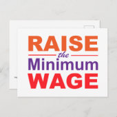 Raise the Minimum Wage Briefkaart (Voorkant / Achterkant)