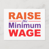 Raise the Minimum Wage Briefkaart (Voorkant)