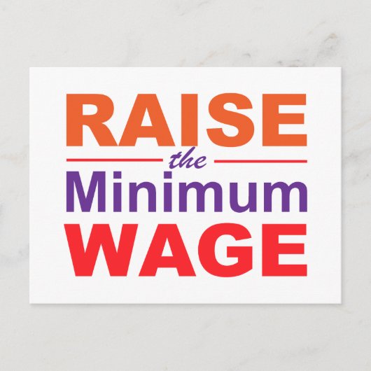 Raise the Minimum Wage Briefkaart (Voorkant)