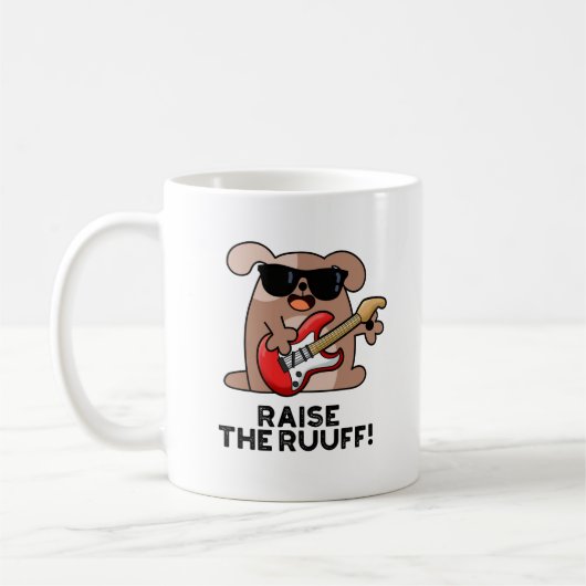 Raise the Ruuf Funny Dog Pun Koffiemok (Links)