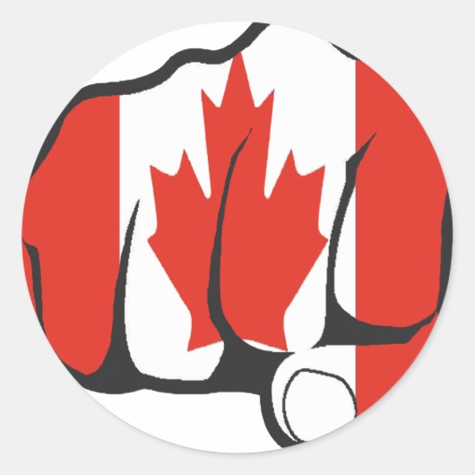 Raise Yer Fist CANADA Ronde Sticker (Voorkant)
