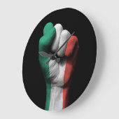 Raised Clenched Fist with Italian Flag Grote Klok (Hoek)