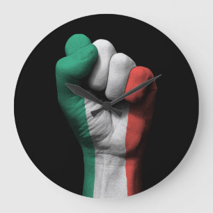 Raised Clenched Fist with Italian Flag Grote Klok