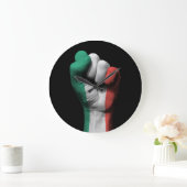 Raised Clenched Fist with Italian Flag Grote Klok (Huis)