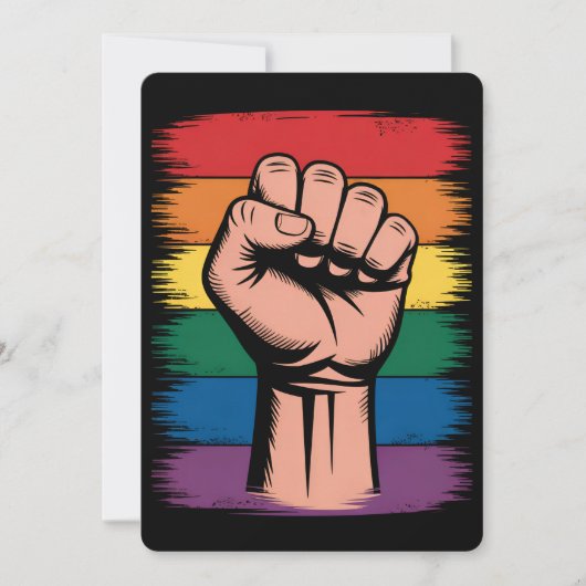 Raised First Pride Rainbow LGBTQ-ondersteuningsrec Kaart (Voorkant)