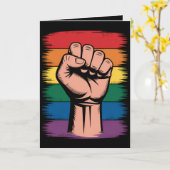 Raised First Pride Rainbow LGBTQ-ondersteuningsrec Kaart (Gele Bloem)