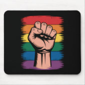 Raised First Pride Rainbow LGBTQ-ondersteuningsrec Muismat (Voorkant)