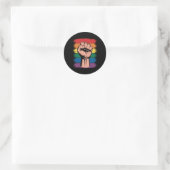 Raised First Pride Rainbow LGBTQ-ondersteuningsrec Ronde Sticker (Tas)