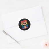 Raised First Pride Rainbow LGBTQ-ondersteuningsrec Ronde Sticker (Envelop)