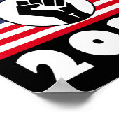 Raised Fist Trump 2024 Amerikaanse vlag Patriot Poster (Hoek)