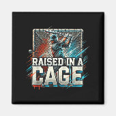 Raised In A Cage Baseball Training, Batting Cage D Magneet (Voorkant)