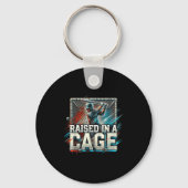 Raised In A Cage Baseball Training, Batting Cage D Sleutelhanger (Voorkant)