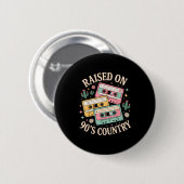 Raised On 90's Country Music Retro Cette Design  Ronde Button 5,7 Cm (Voorkant /achterkant)