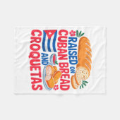 Raised On Cuban Bread And Croquetas Cuba Flag Cuba Fleece Deken (Voorkant (Horizontaal))