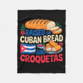 Raised On Cuban Bread And Croquetas Cuba Flag Cuba Fleece Deken (Voorkant)